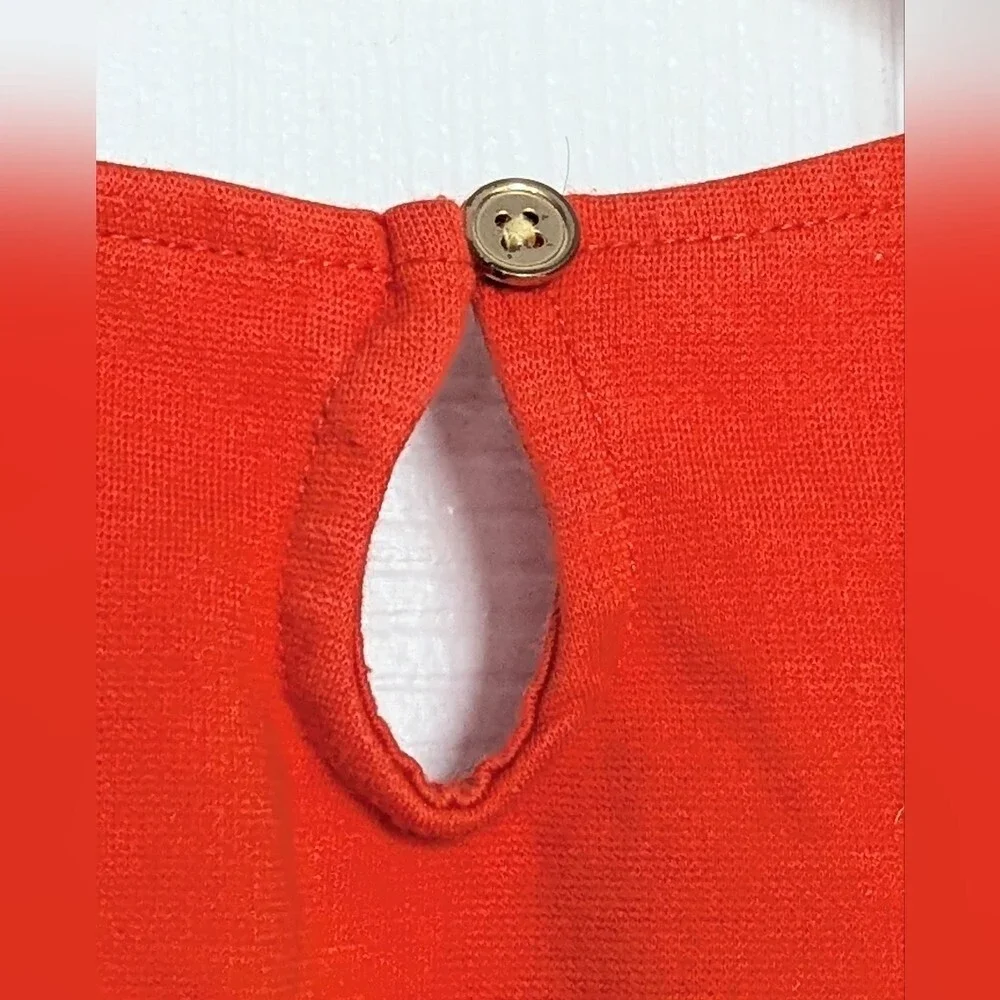 Gymboree Kids' (Size 8) Bright Orange Dress w/Gold Zippers & Ruffled Hem